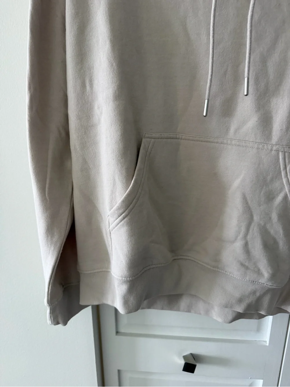H&M Oversized Hoodie Sweatshirt Beige Taupe Size Small - Picture 9 of 14